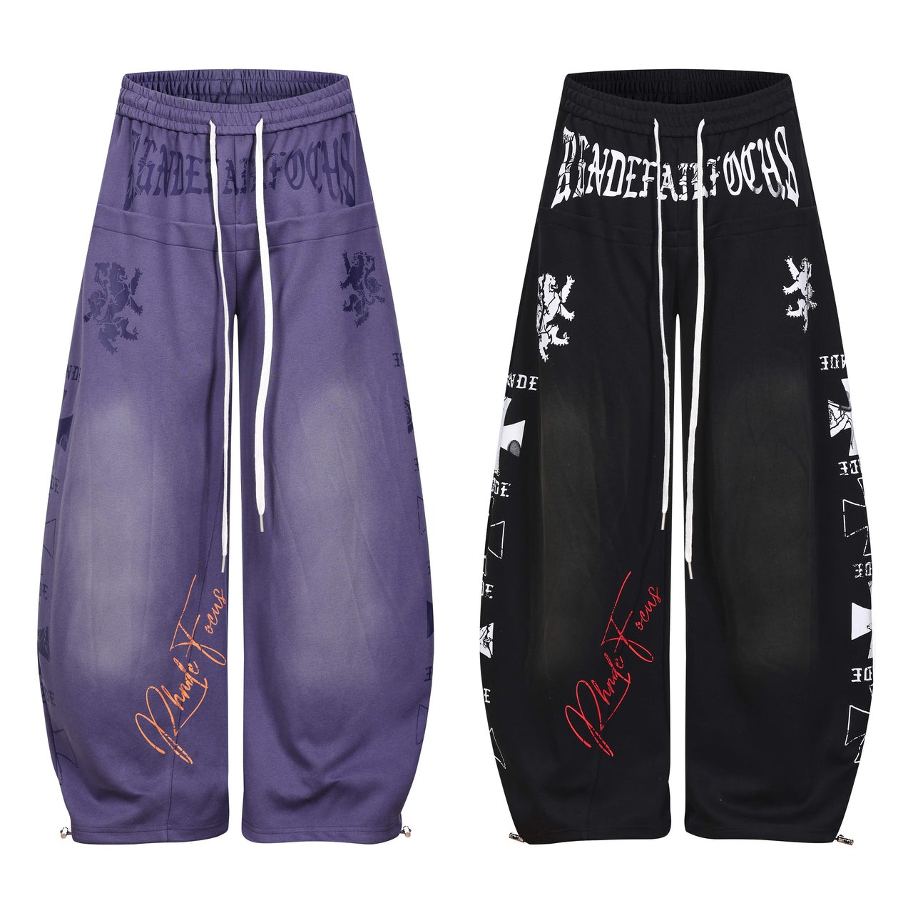 Omirad Gothic Script Wide-Leg Pants