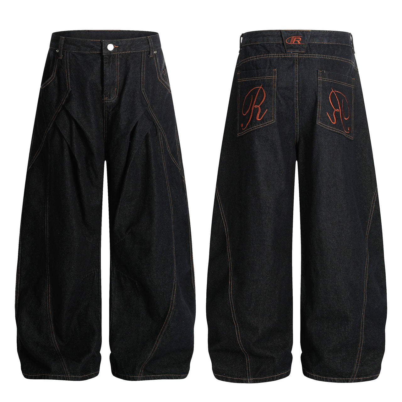 American Vintage Embroidered Raw Color Jeans