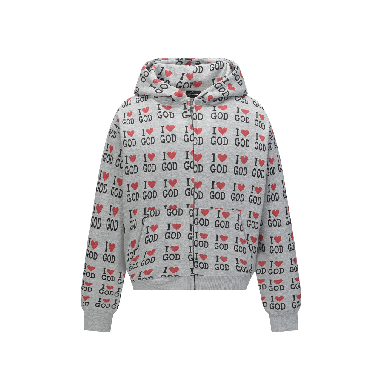 American Vintage Letter Print Zip Hoodie