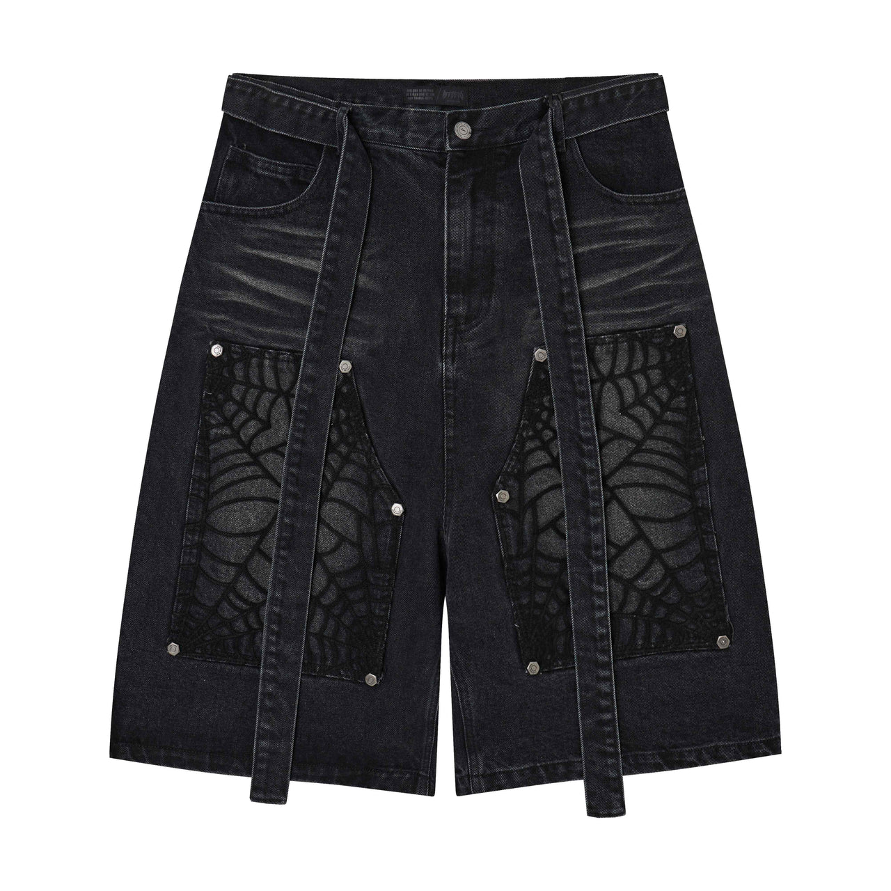 Omirad Web Panel Strap Denim Shorts