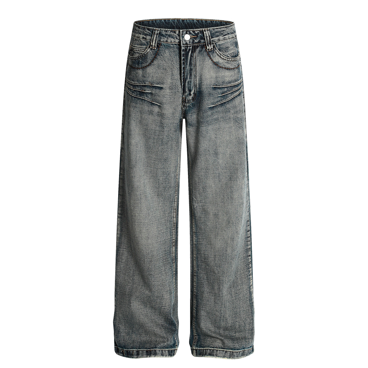 American Vintage Stone-Washed Pleated Jeans