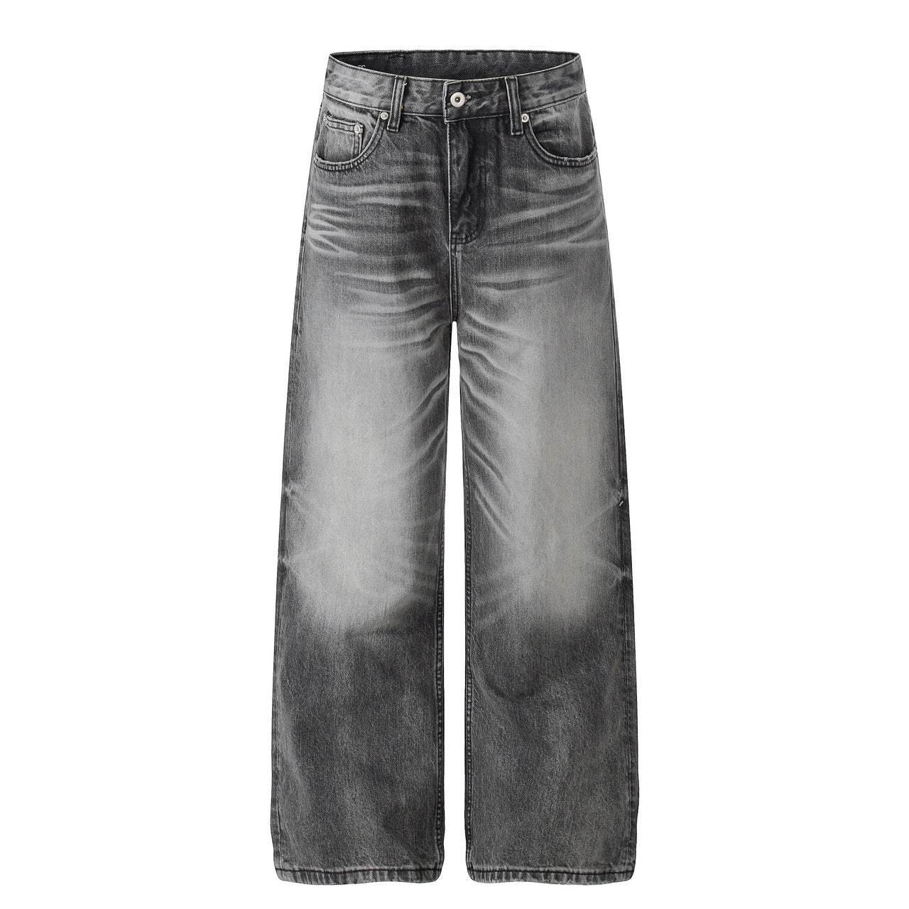 Omirad Faded Black Wide-Leg Jeans