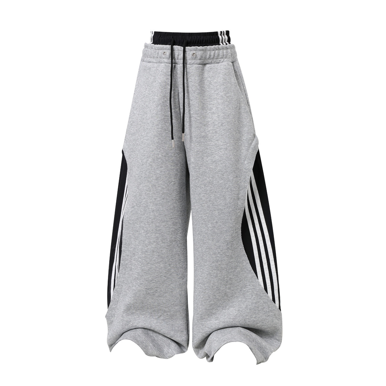 Omirad Double-Waist Stripe Wide-Leg Sweatpants