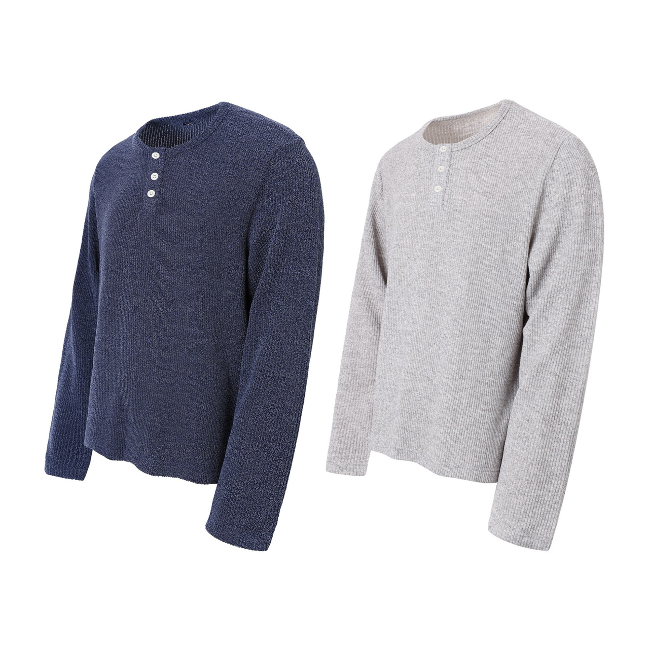 Omirad Ribbed Henley Long-Sleeve Tee