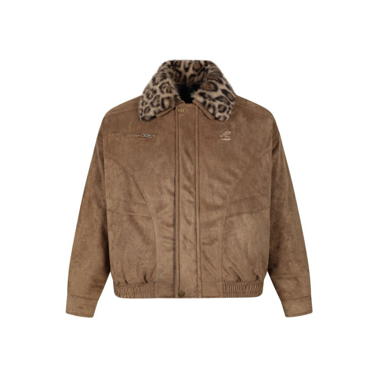 Omirad Leopard Collar Suede Jacket