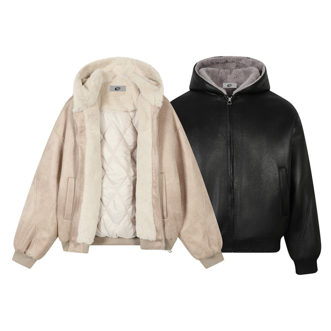 Omirad Plush-Lined Hooded Bomber Jacket