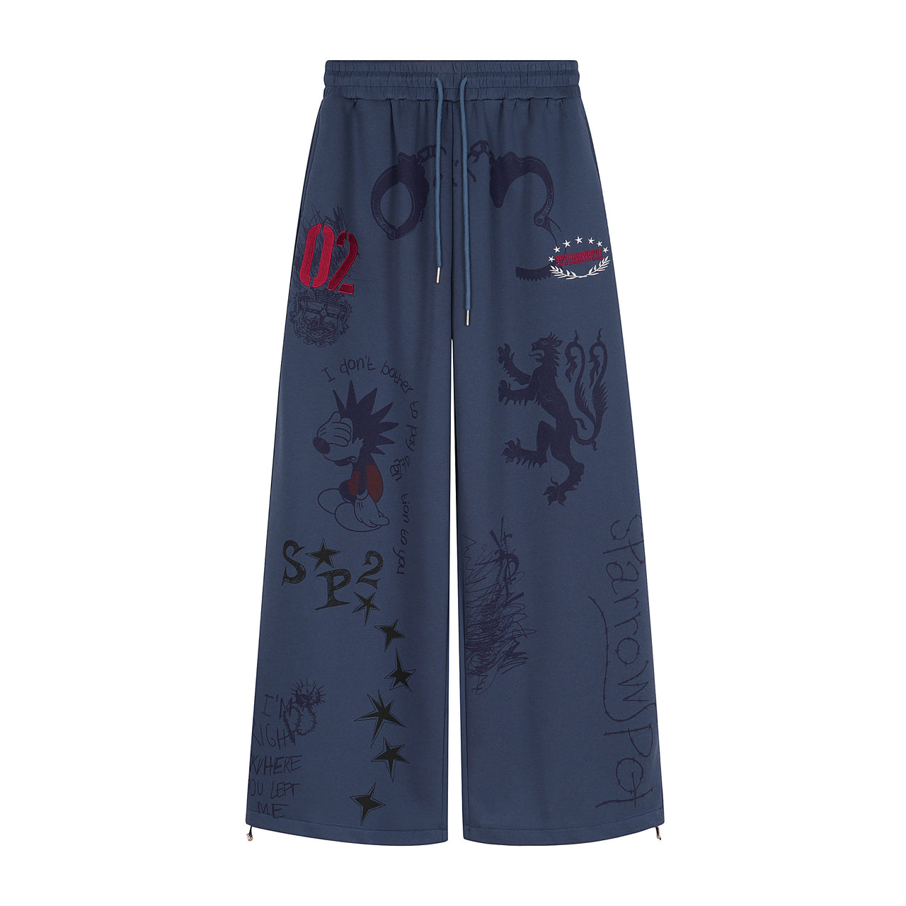American Streetwear Cartoon Print Casual Pants
