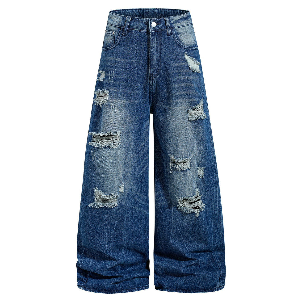Omirad Distressed Wide-Leg Denim Jeans