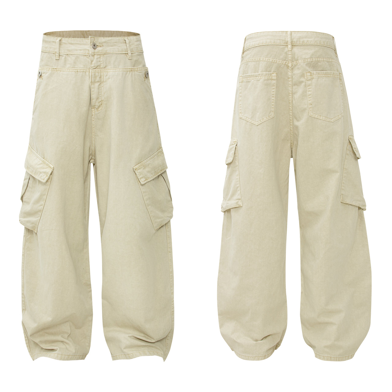 American Vintage Multi-Pocket Wide-Leg Cargo Pants