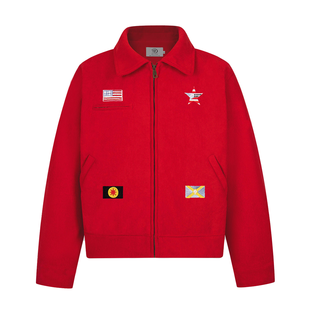 Vintage American Corduroy Embroidered Logo Stand Collar Jacket