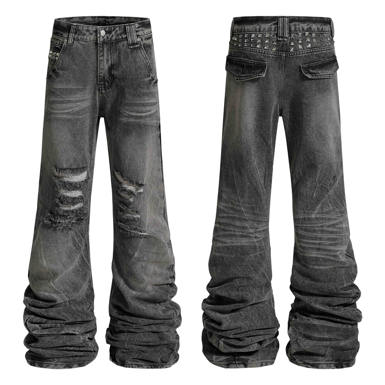 Omirad Distressed Studded Denim Pants