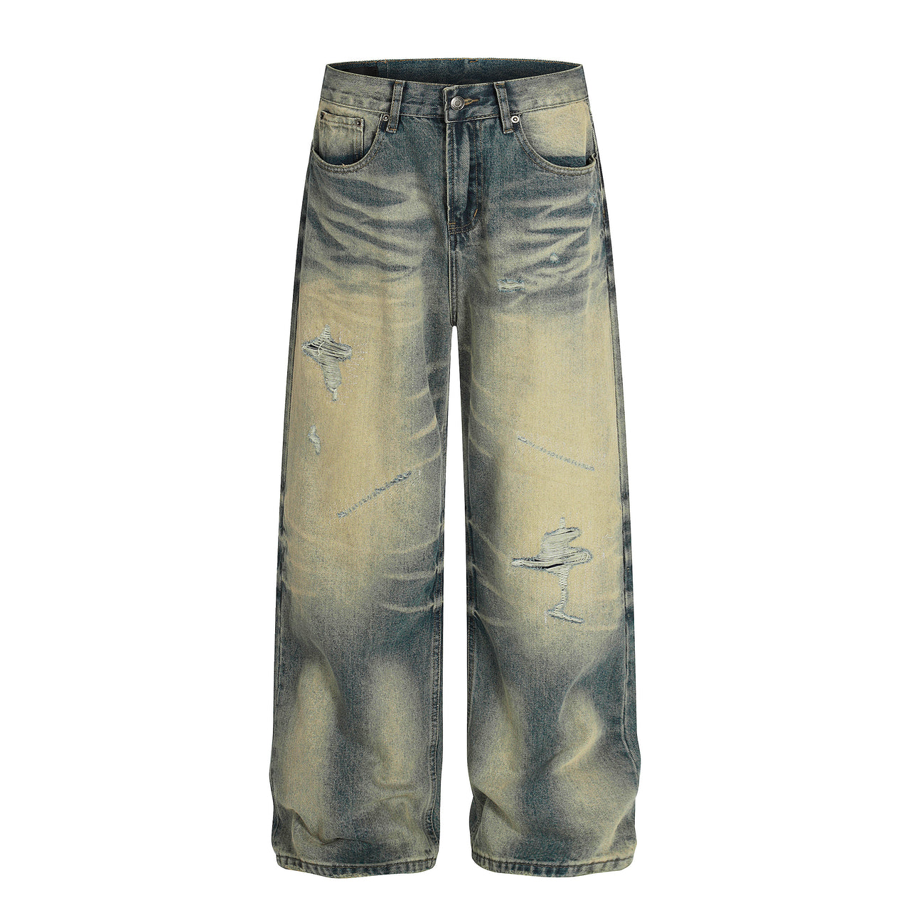 Vintage American Whiskered Wrinkled Jeans