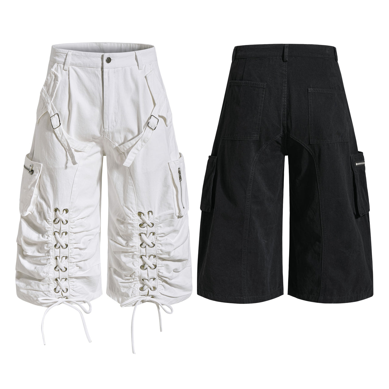 Omirad Lace-Up Utility Cargo Shorts