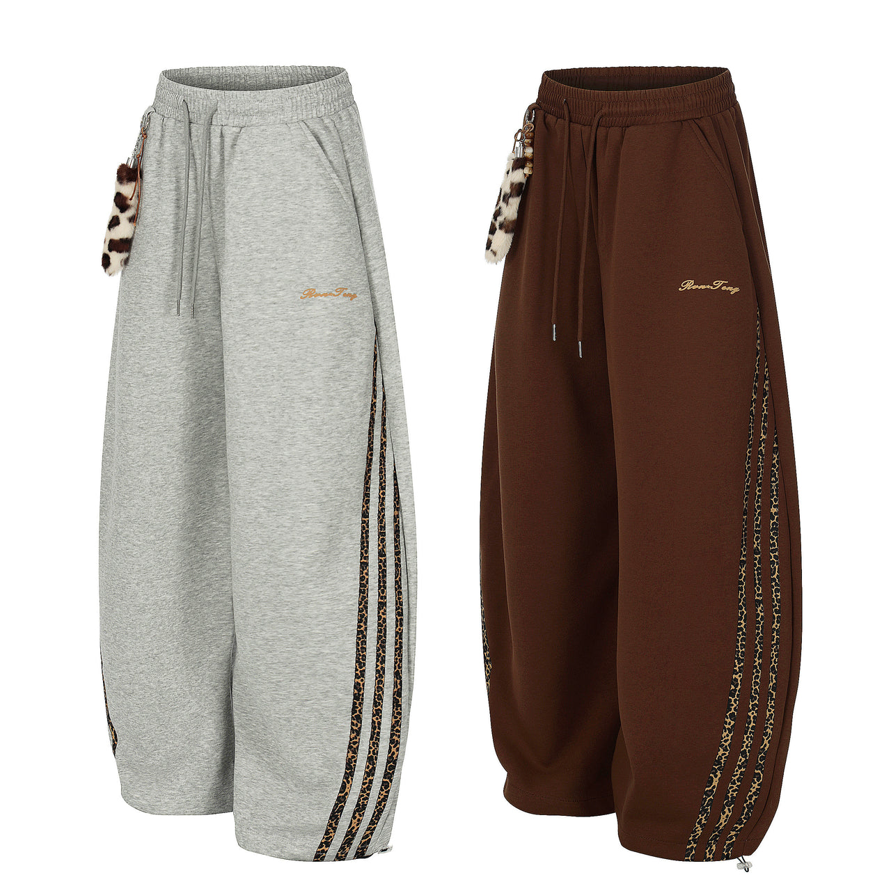 Omirad Leopard Stripe Loose Sweatpants