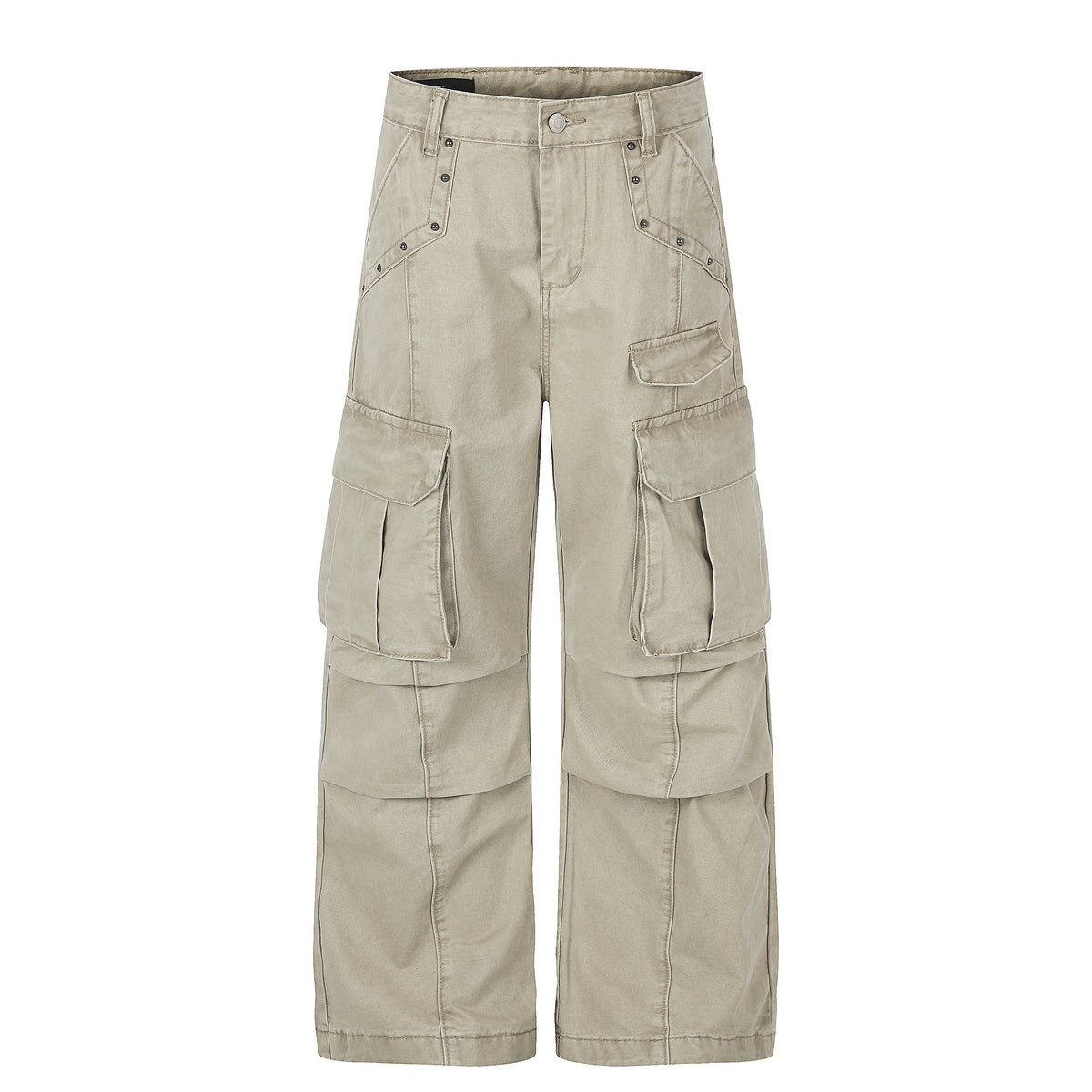 Omirad Washed Multi-Pocket Wide-Leg Cargo Pants