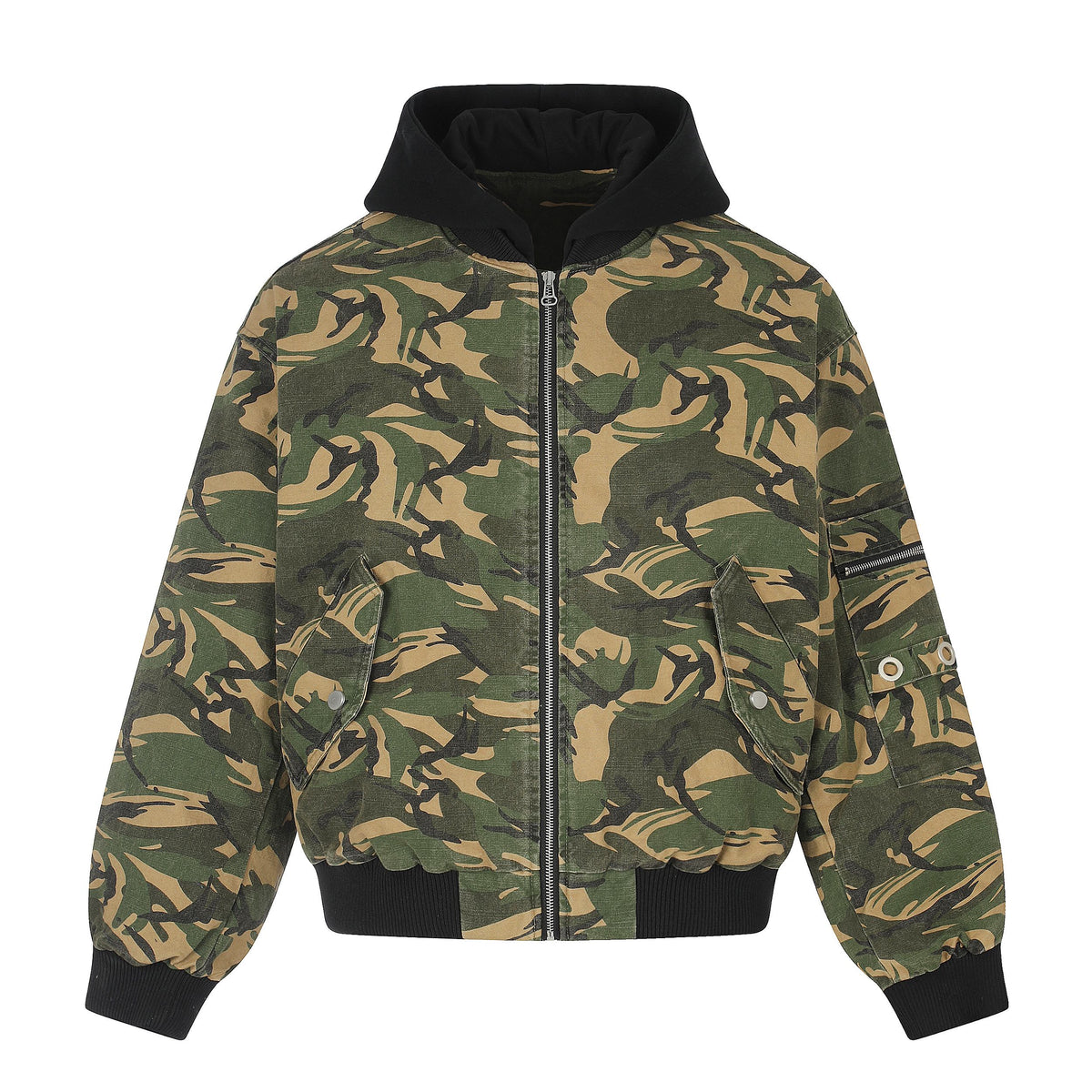 Omirad Camo Hooded Bomber Jacket