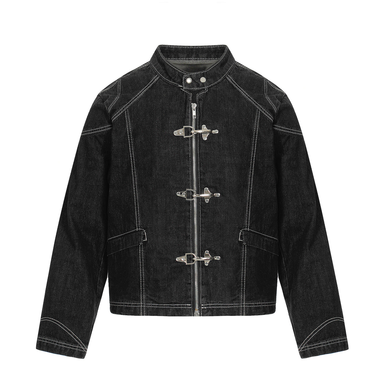 Omirad Buckle Denim Jacket – Black