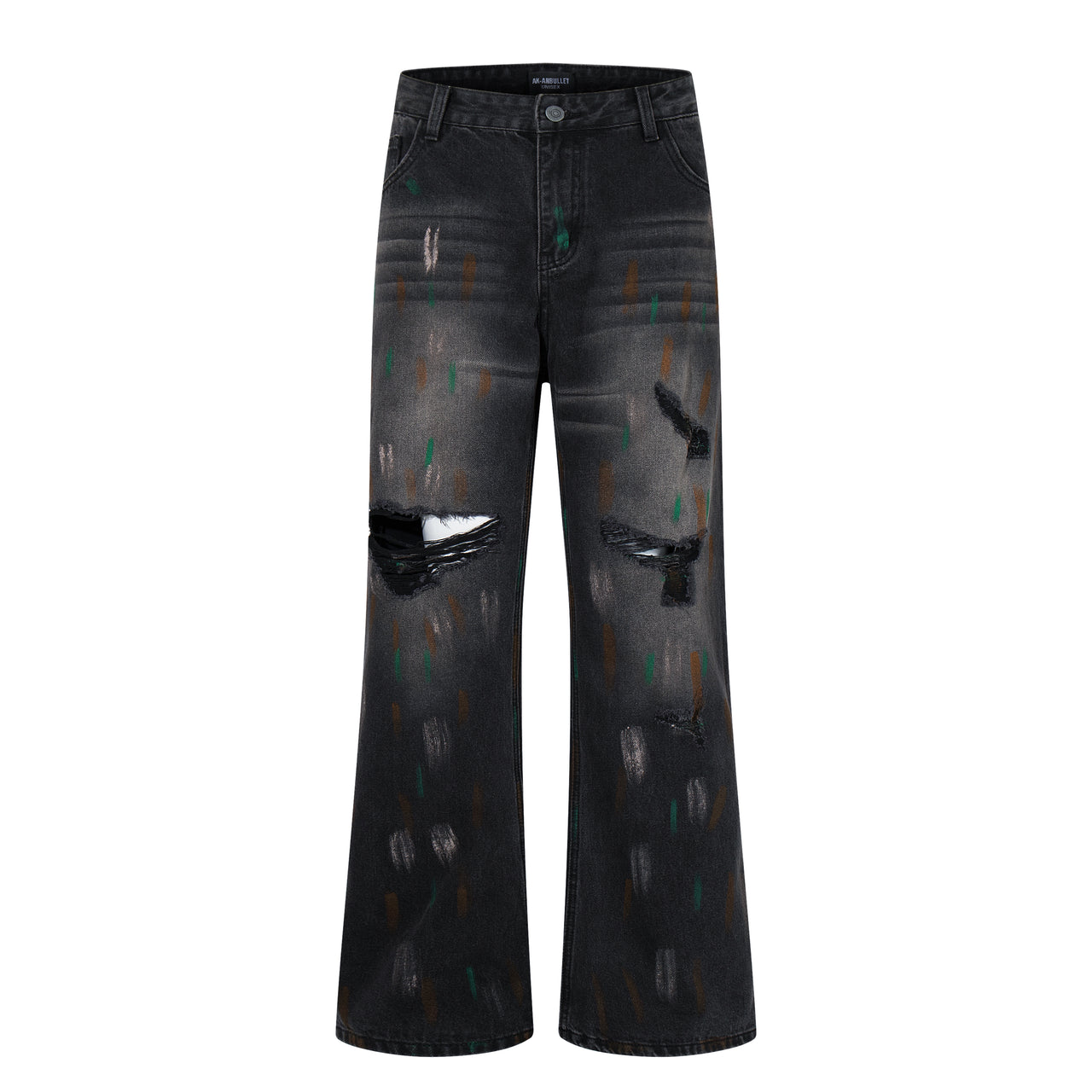 American Vintage Ink-Dyed Distressed Jeans