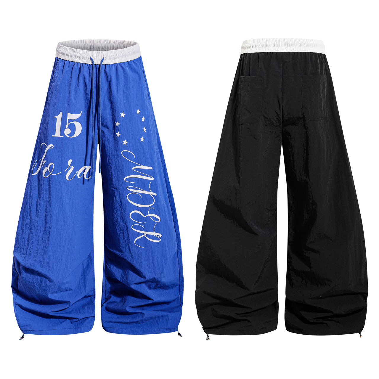Omirad Retro Script Wide-Leg Track Pants