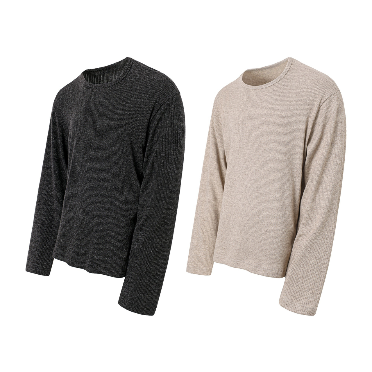 Omirad Ribbed Texture Long-Sleeve Tee