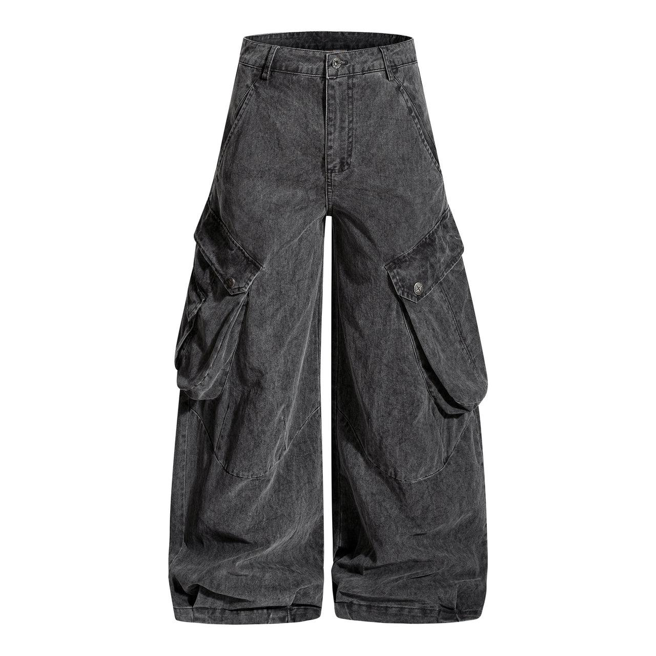 Omirad Washed Wide-Leg Cargo Pants