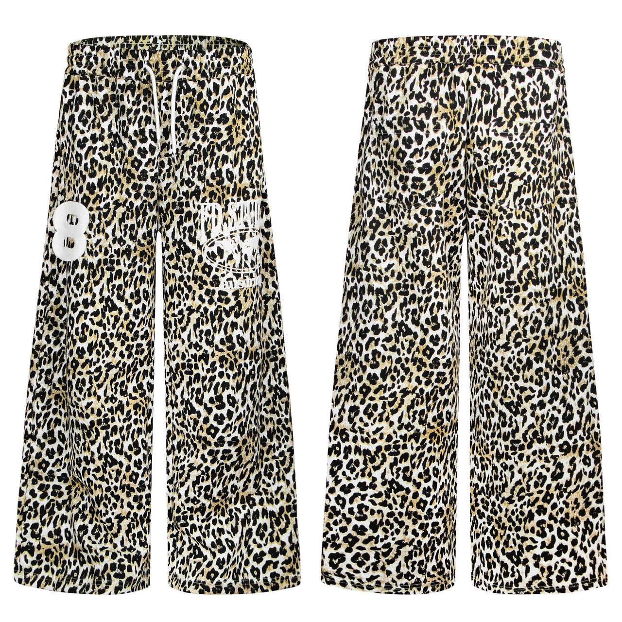 Omirad Leopard Graphic Wide-Leg Sweatpants