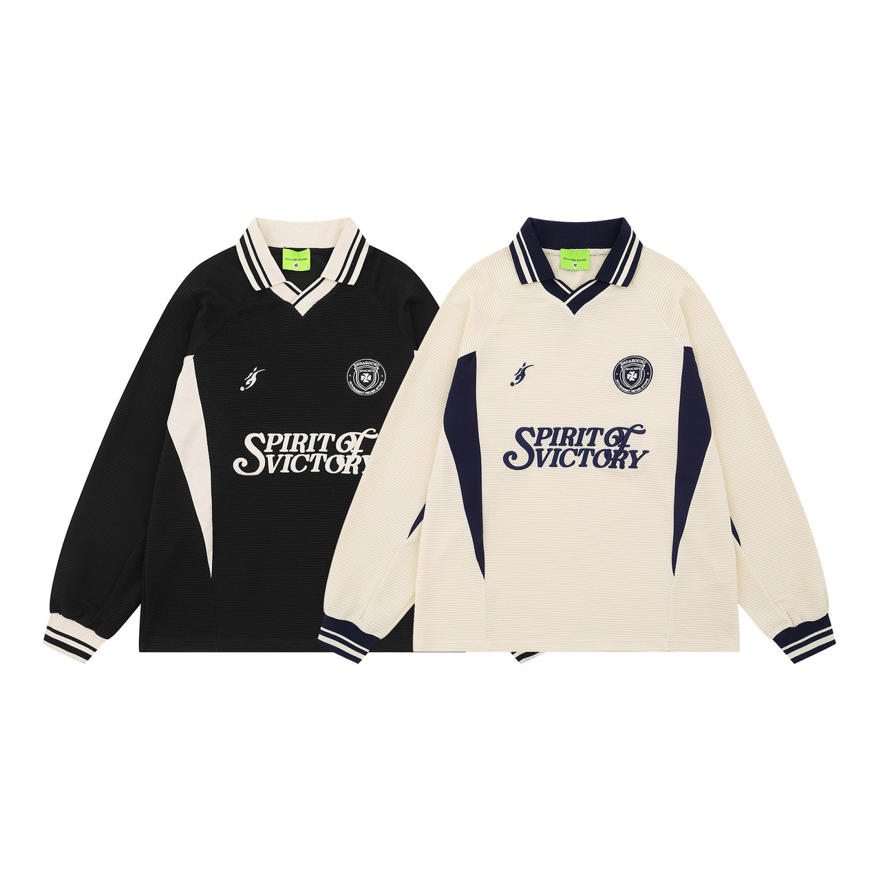 American High-Street Embroidered Polo Collar Sweatshirt