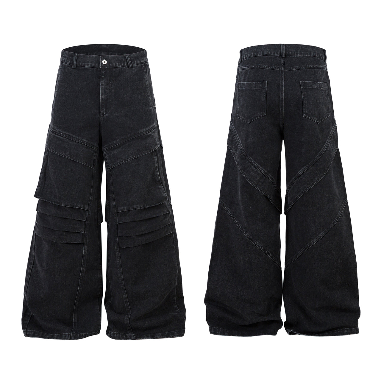 American Vintage Pleated Multi-Pocket Jeans