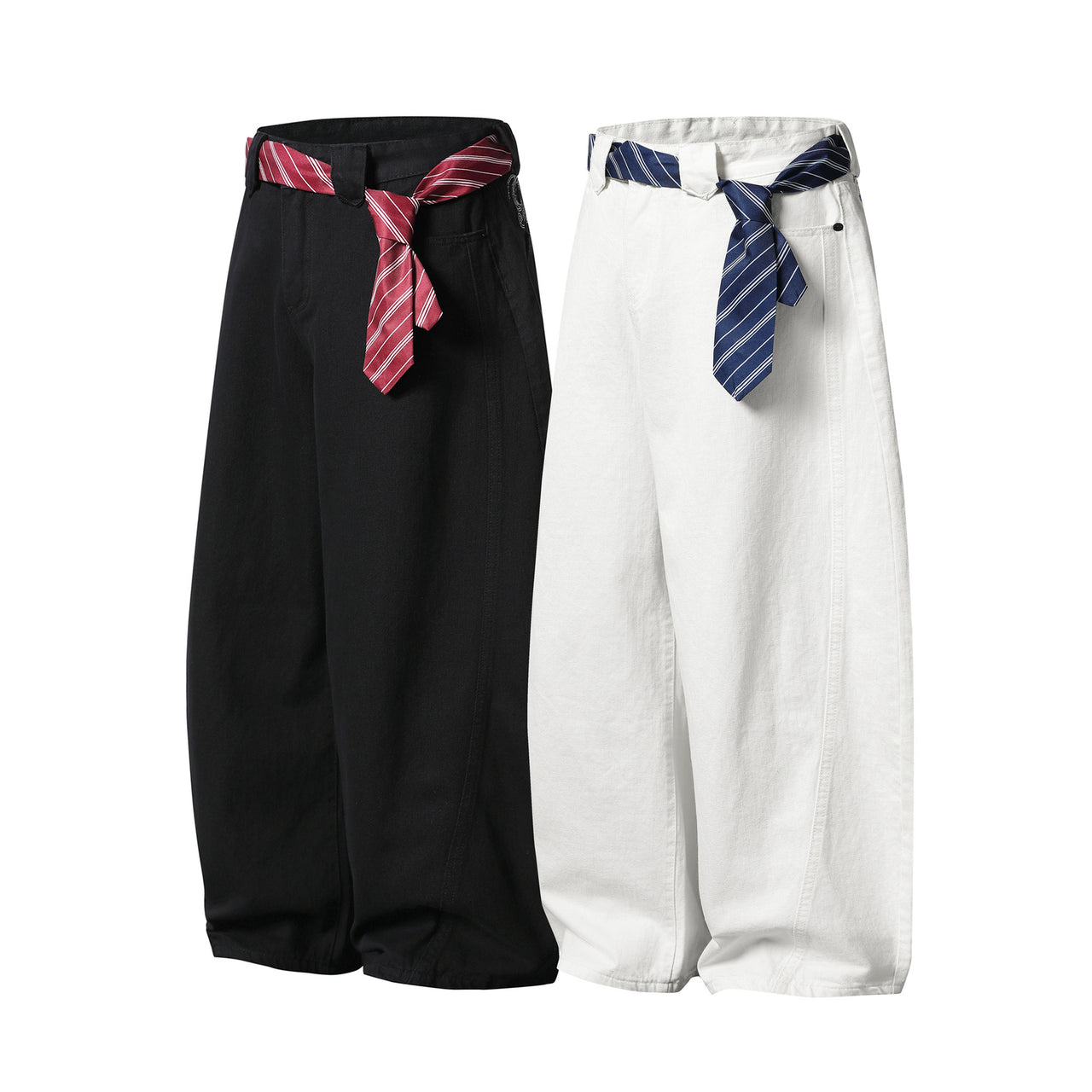 Omirad Tie-Belt Barrel Jeans