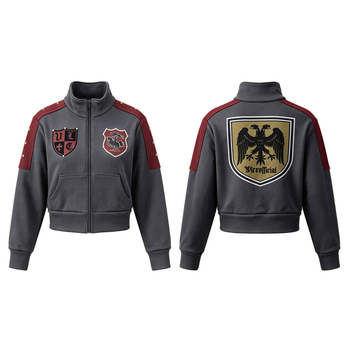 Omirad Crest Patch Star-Trim Zip-Up Jacket