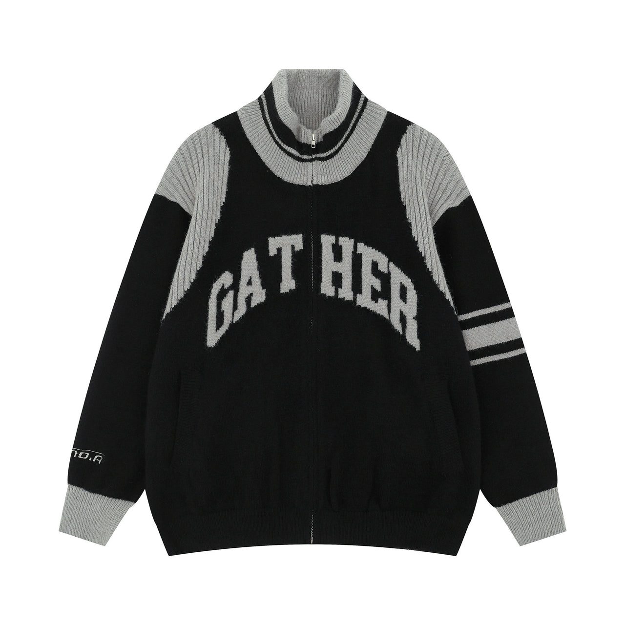 American Streetwear Lettering Jacquard Knit Sweater