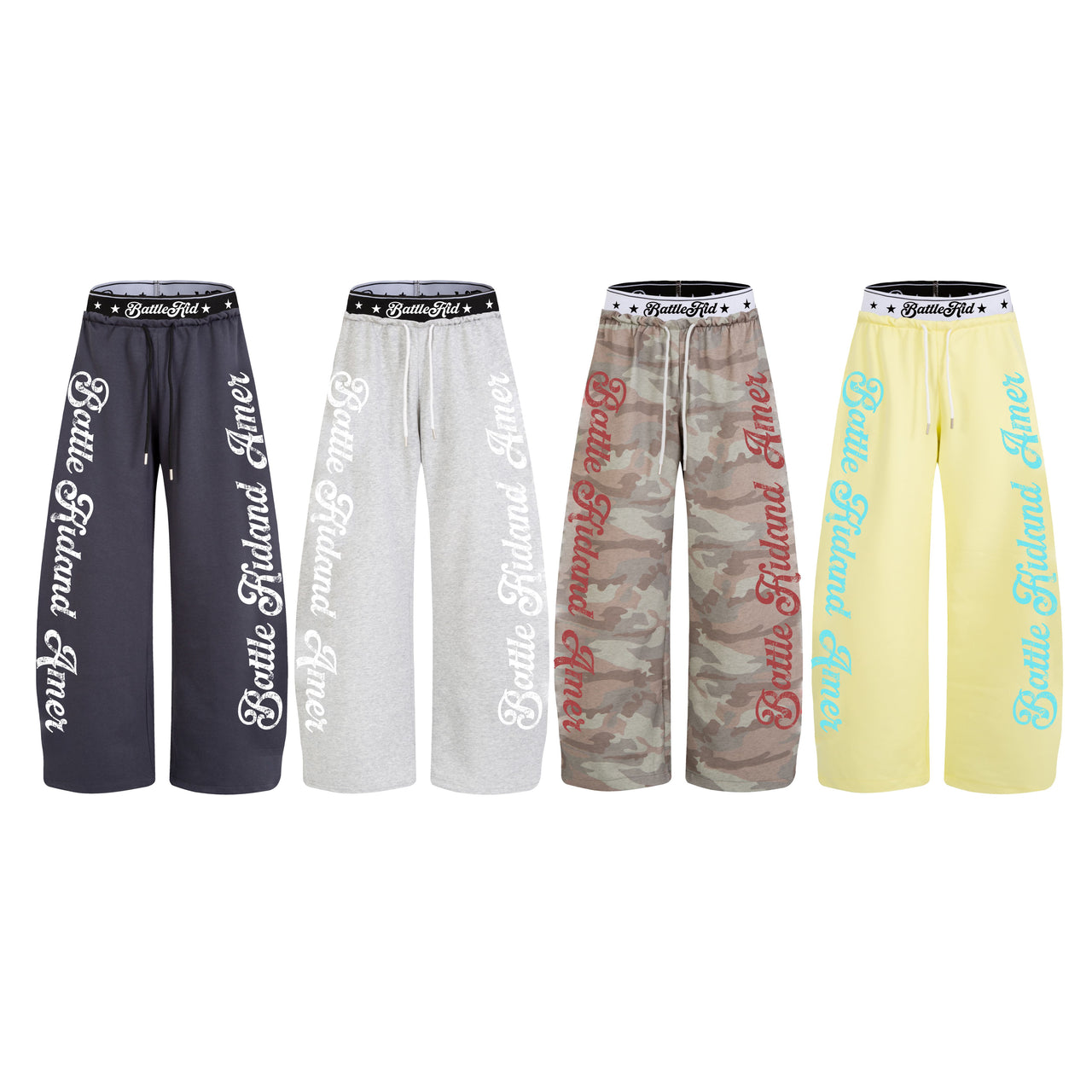 Omirad Script Logo Wide-Leg Sweatpants