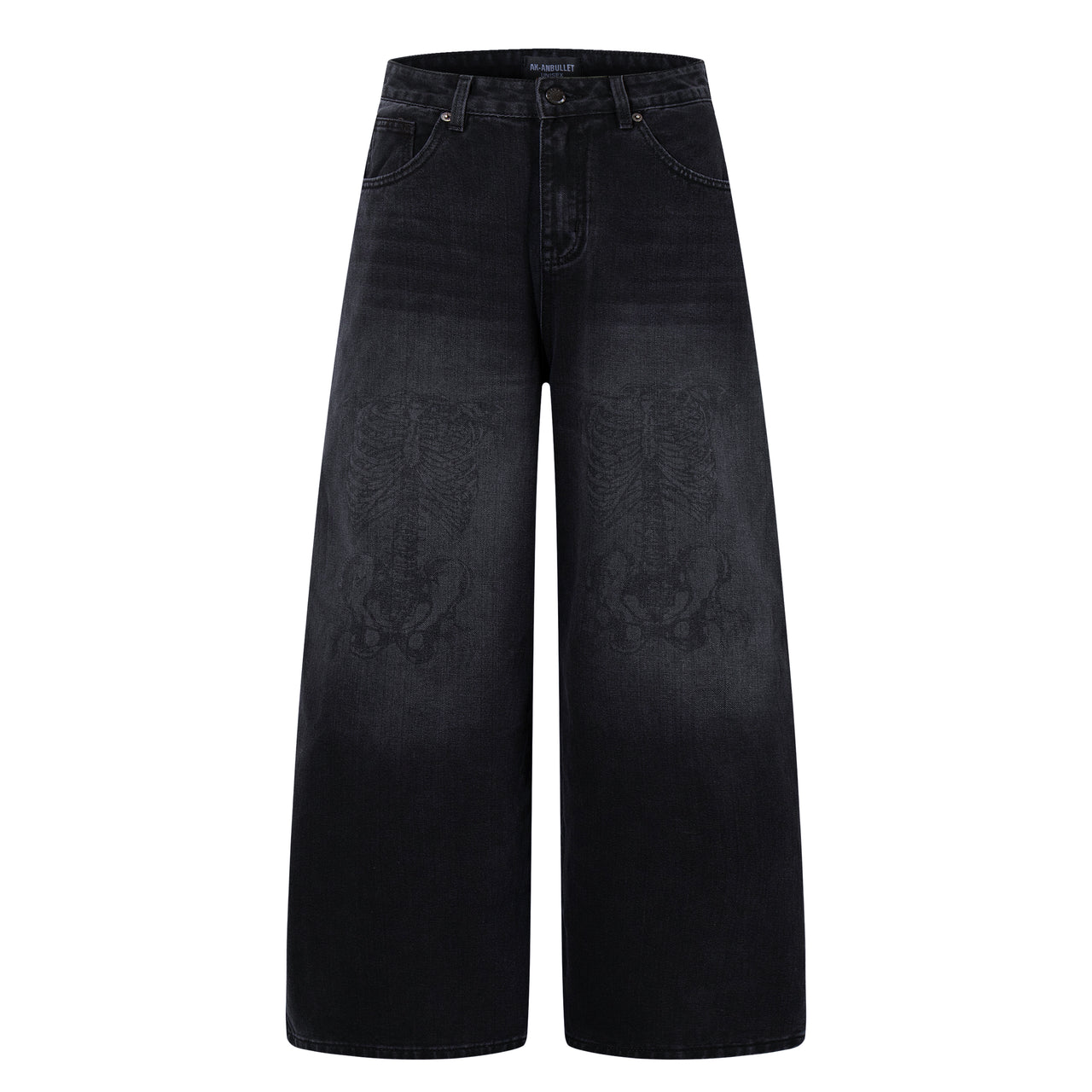 American Street Style Skull Print Jeans