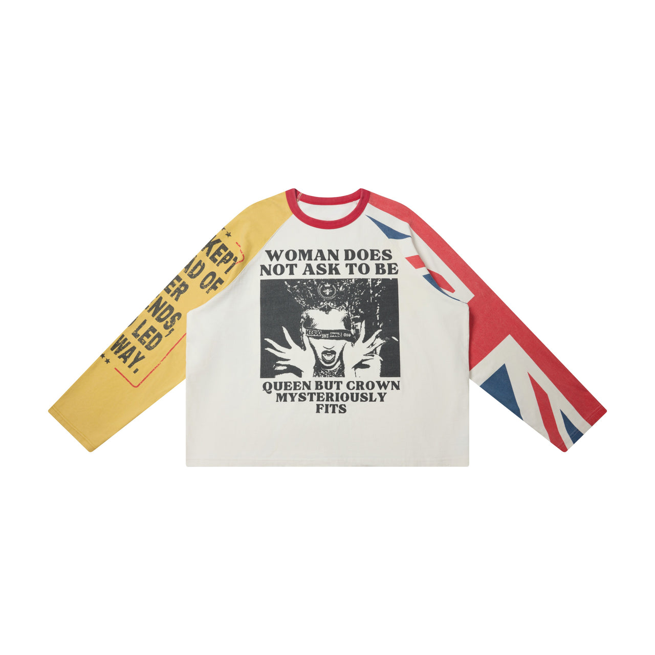 Omirad Contrast Raglan Graphic Long Sleeve Tee