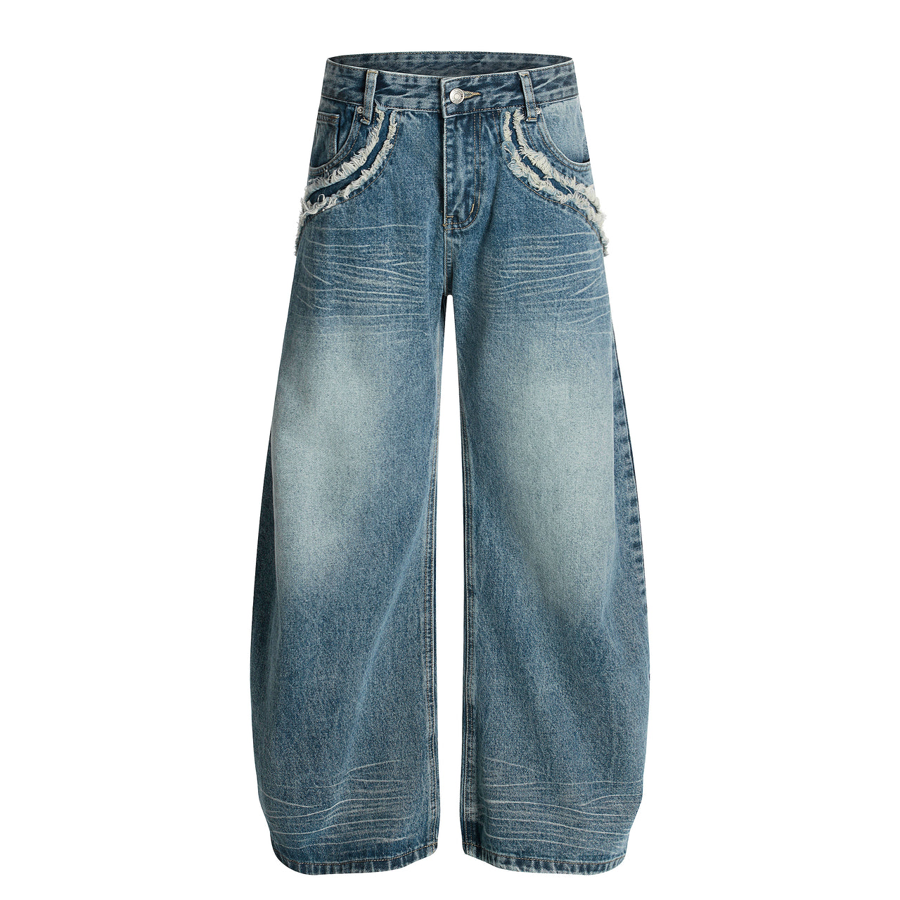 American Vintage Washed Frayed Denim Jeans