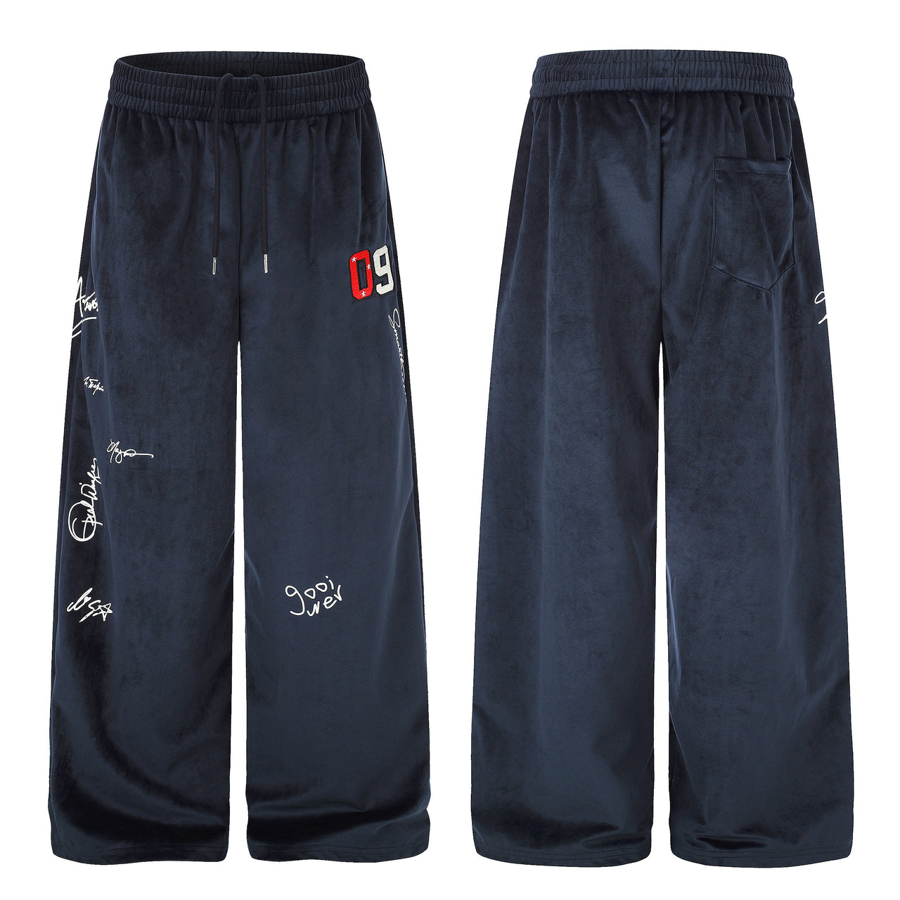 Omirad Graphic Velour Wide-Leg Pants