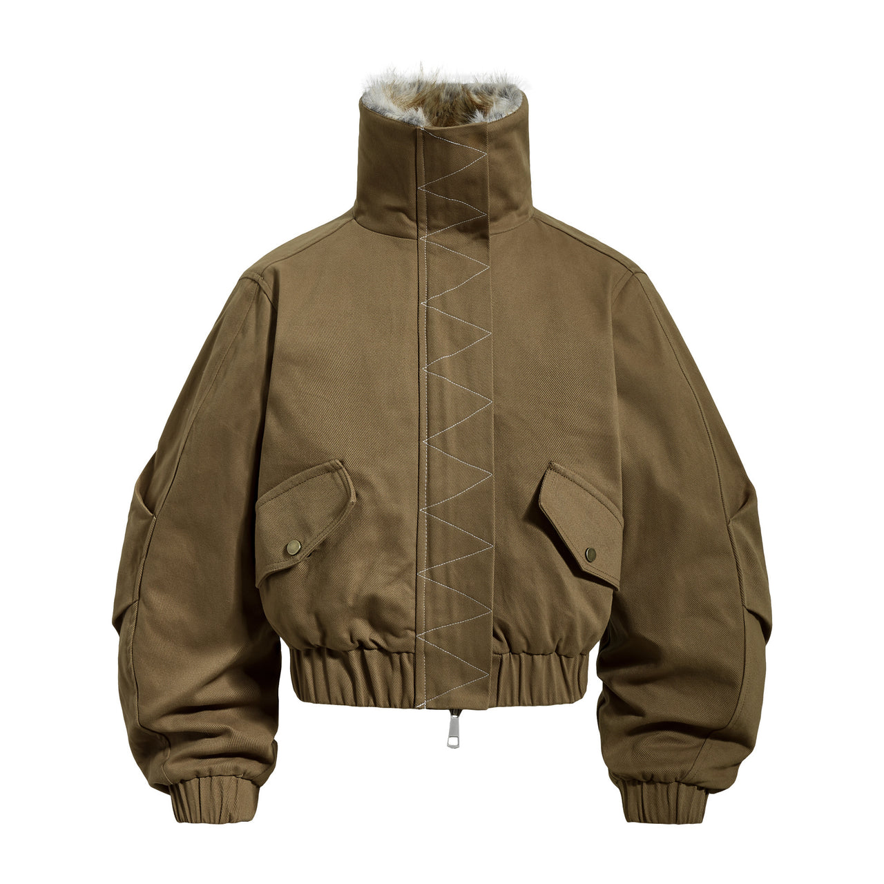 Omirad Fur-Lined High-Neck Cotton Jacket