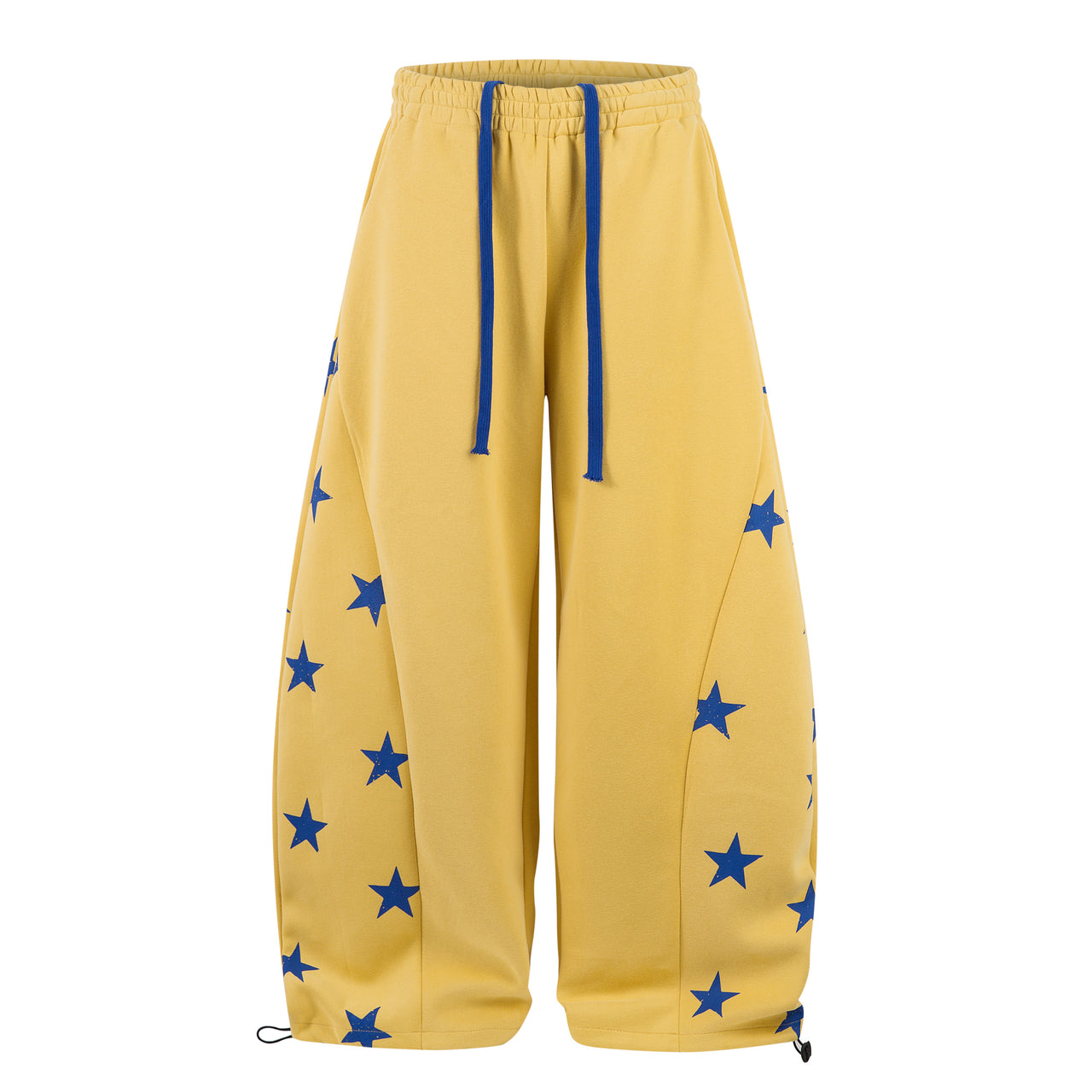 American Street Star Print Paneled Curved-Cut Sweatpants