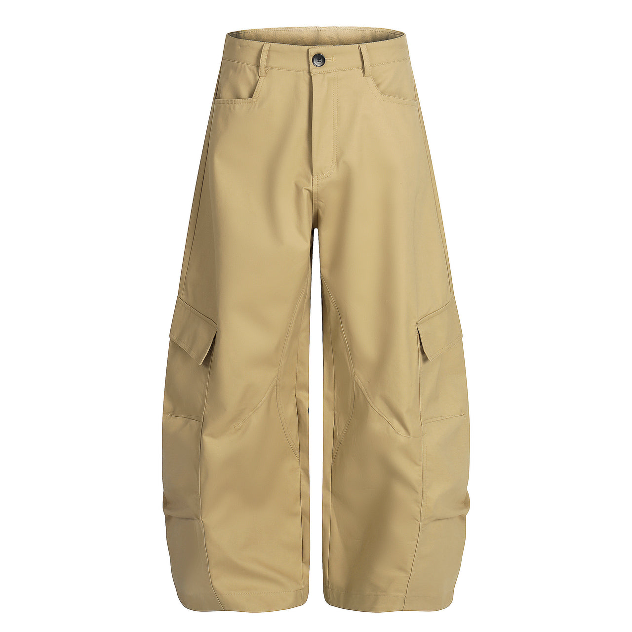 High-Street Multi-Pocket Curved-Cut Cargo Pants