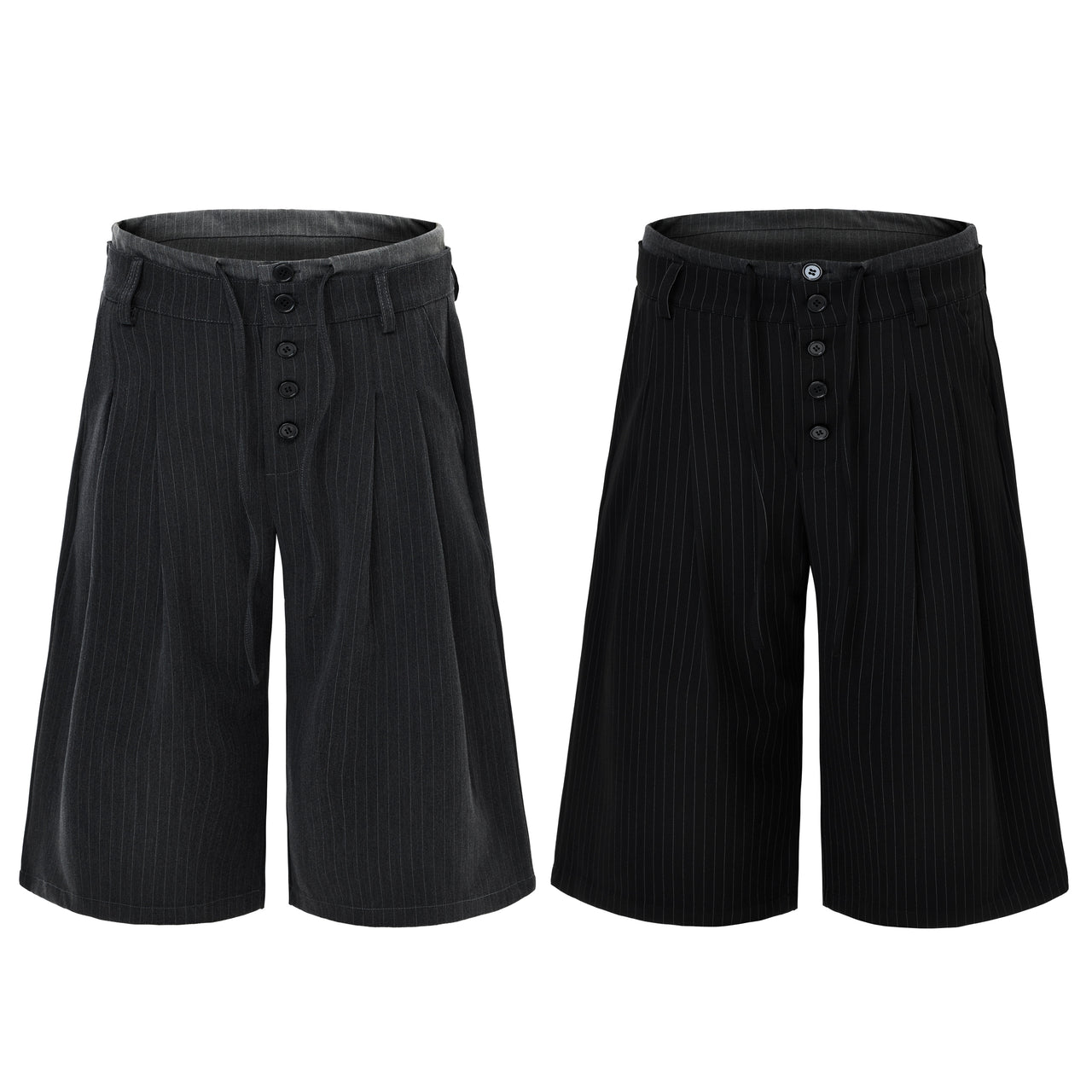 Omirad Pinstripe Wide-Leg Shorts