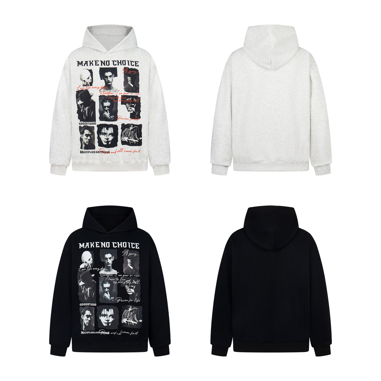 American Vintage Distressed Rock Portrait Hoodie