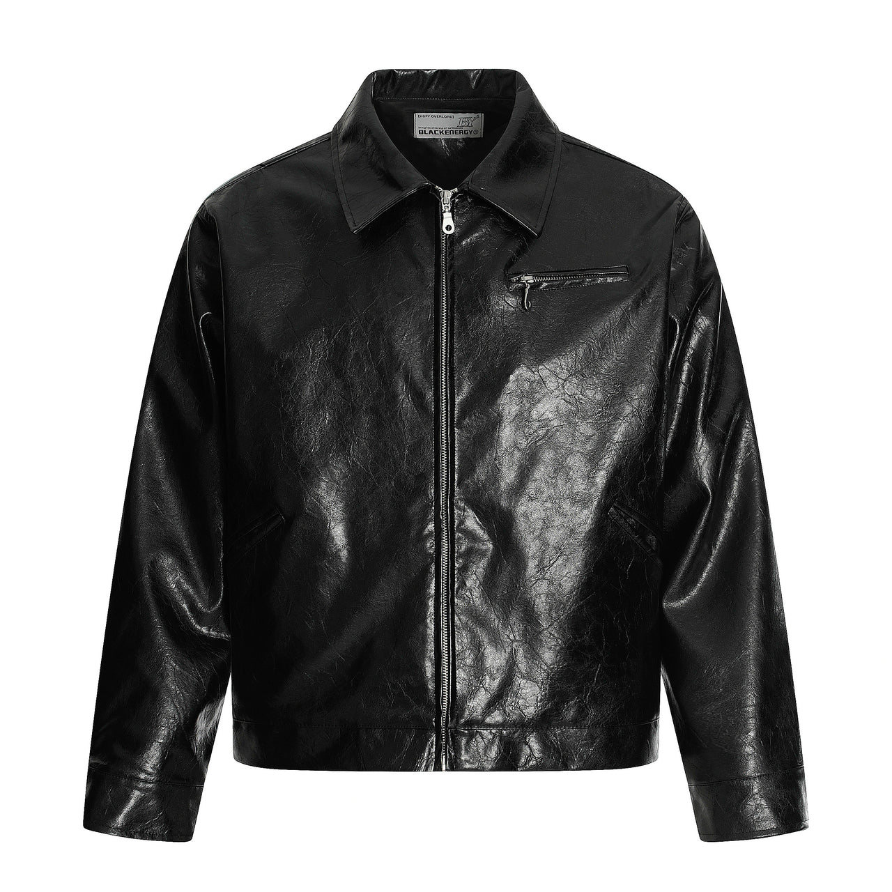 American Streetwear Portrait Print PU Jacket