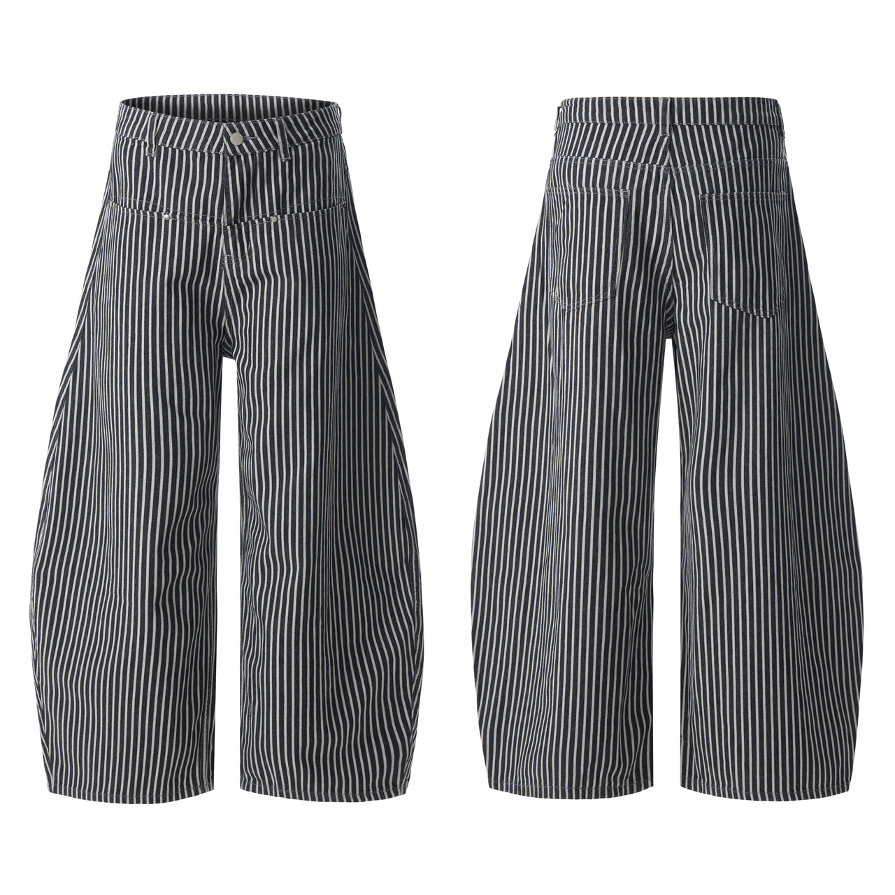 American Vintage Striped Curved Blade Jeans