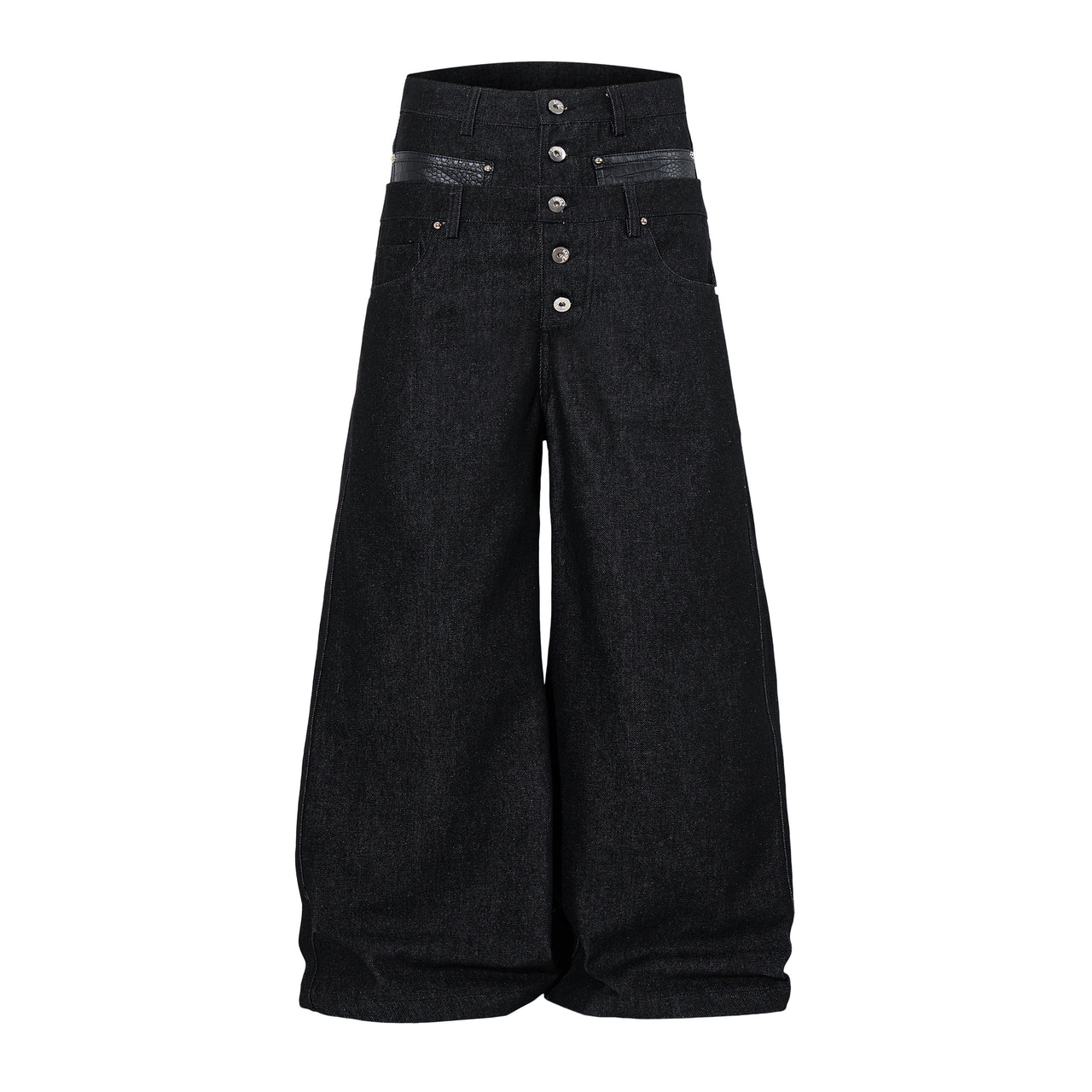 Omirad Wide Leg Button Fly Denim Pants