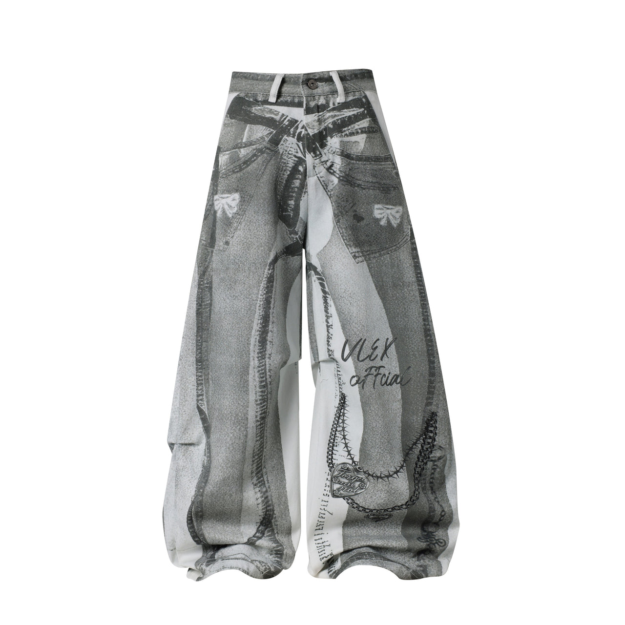 Omirad Graphic Panel Wide-Leg Pants