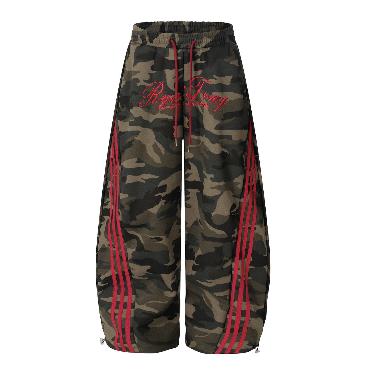 American Streetwear Embroidered Camouflage Casual Pants