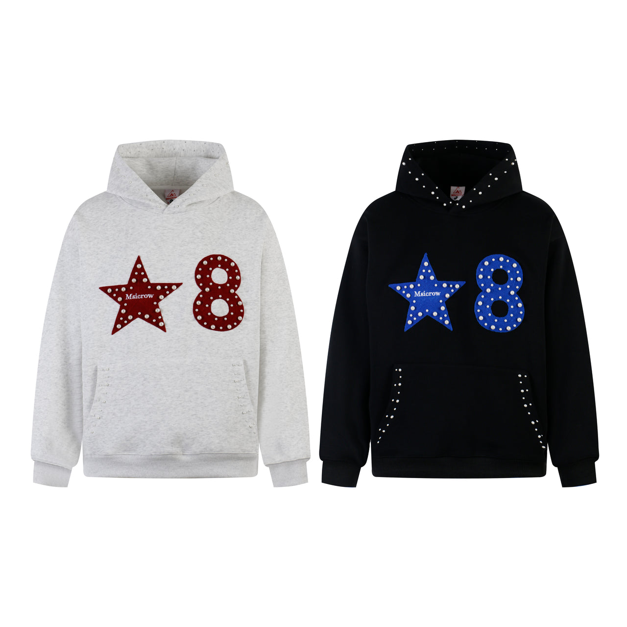 High-Street Embroidered Pearl-Embellished Hoodie