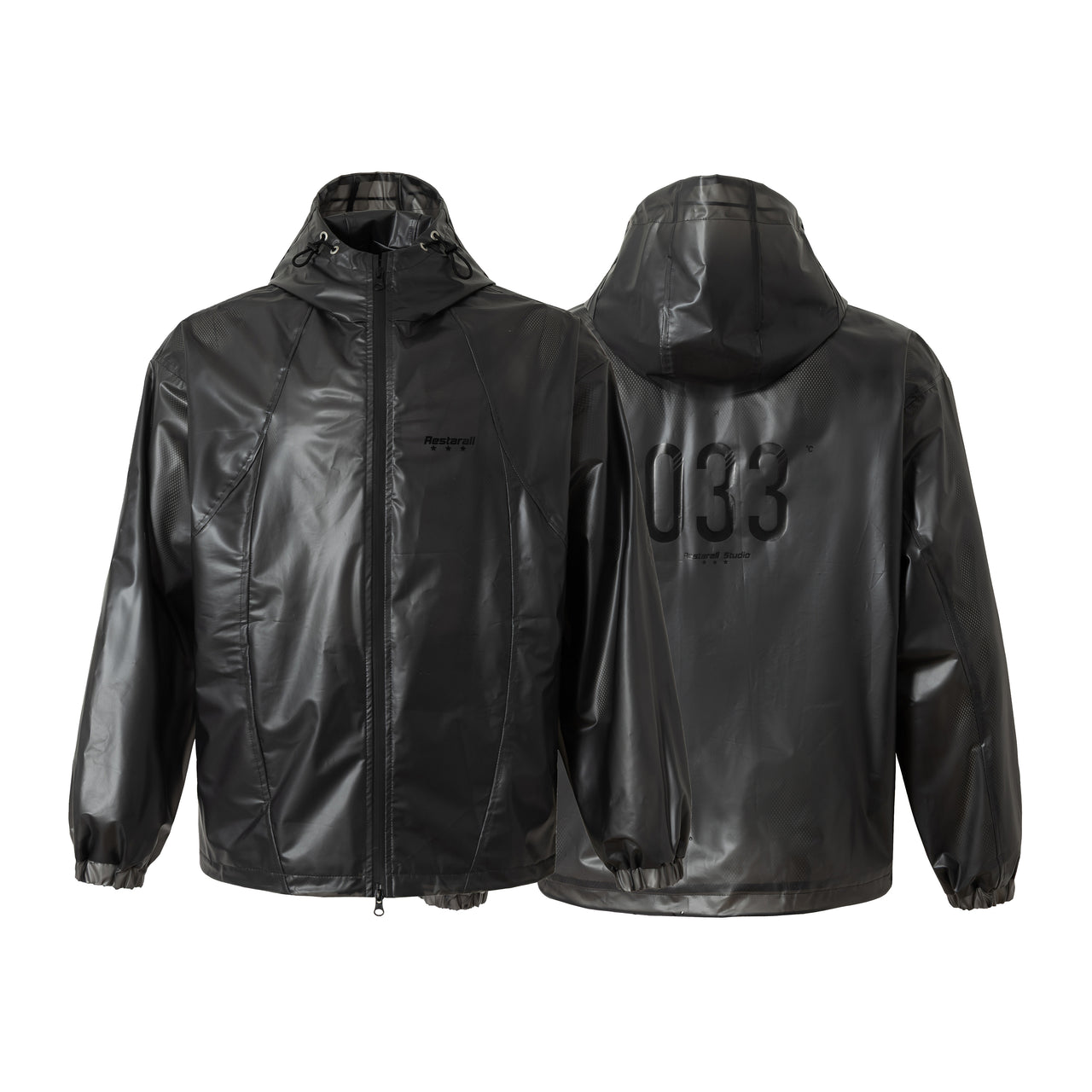 American Vintage Glossy Waterproof Hooded Tech Jacket