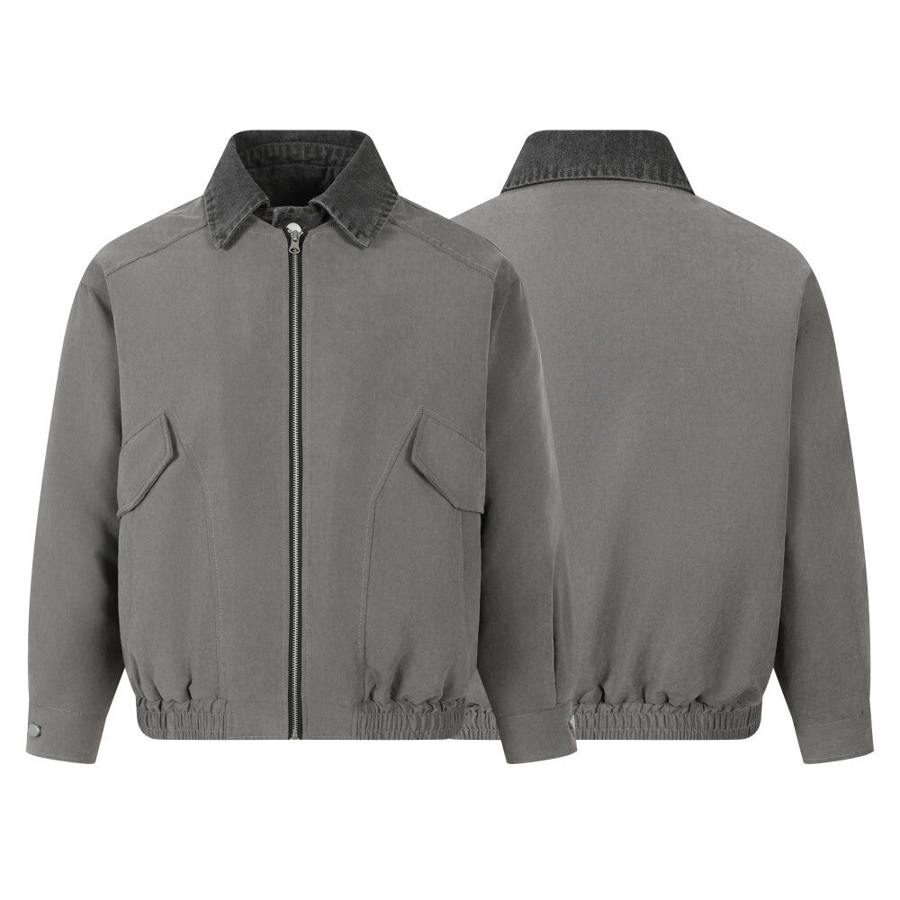 Vintage American Layered-Style Cargo Collar Padded Jacket