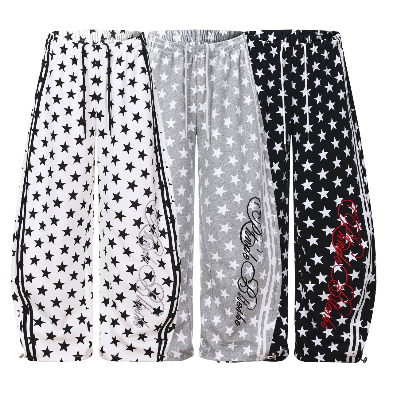 Omirad Star Print Wide-Leg Sweatpants